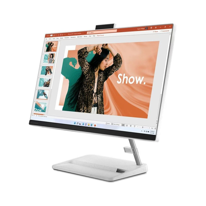 Lenovo IdeaCentre AIO 3 24 I AP7 All-in-One (2022) Desktop – 12th Gen / Intel Core i5-12450H / 23.8inch FHD / 512GB SSD / 8GB RAM / 2GB NVIDIA GeForce MX 550 Graphics / Windows 11 Home / English & Arabic Keyboard / White / Middle East Version